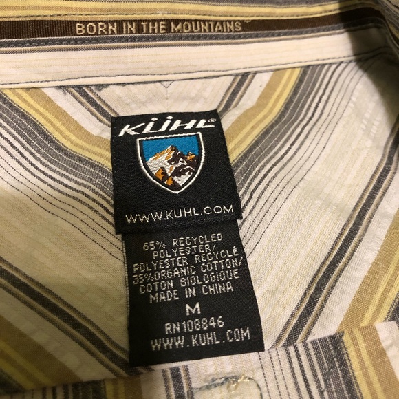 Kuhl Striped Button Up Shirt Lightweight Cotton Blend Casual Hiking Mens Size M - Picture 6 of 9